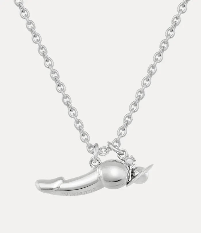 Vivienne Westwood Necklaces Men Man Penis Pendant Necklace Platinum