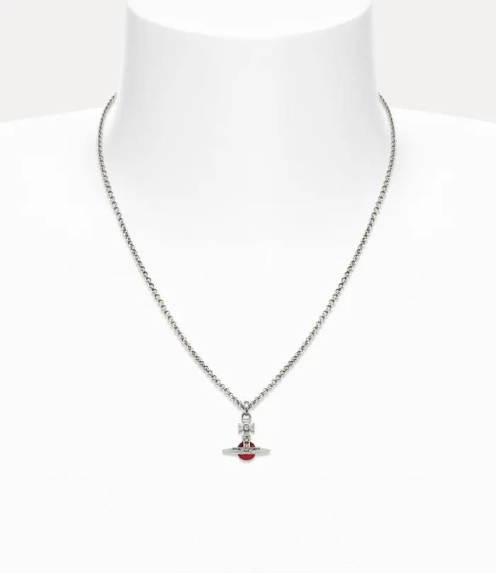 Vivienne Westwood Necklaces MenWomen New Petite Orb Pendant Necklace Platinumlight Siam