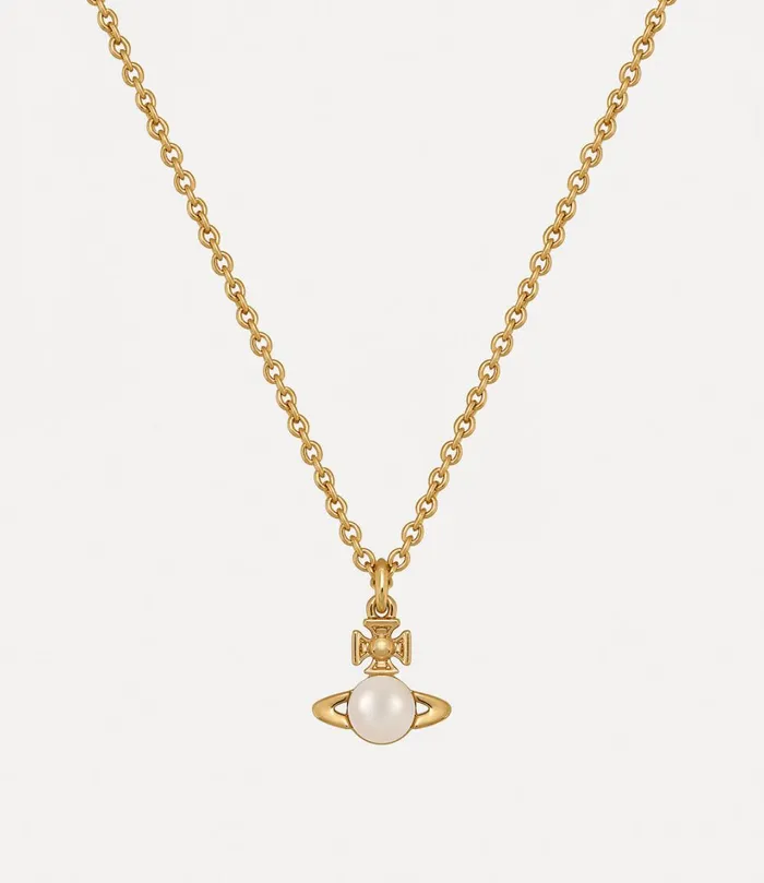 Vivienne Westwood Necklaces Women Balbina Pendant Necklace Gold Cream Pearl