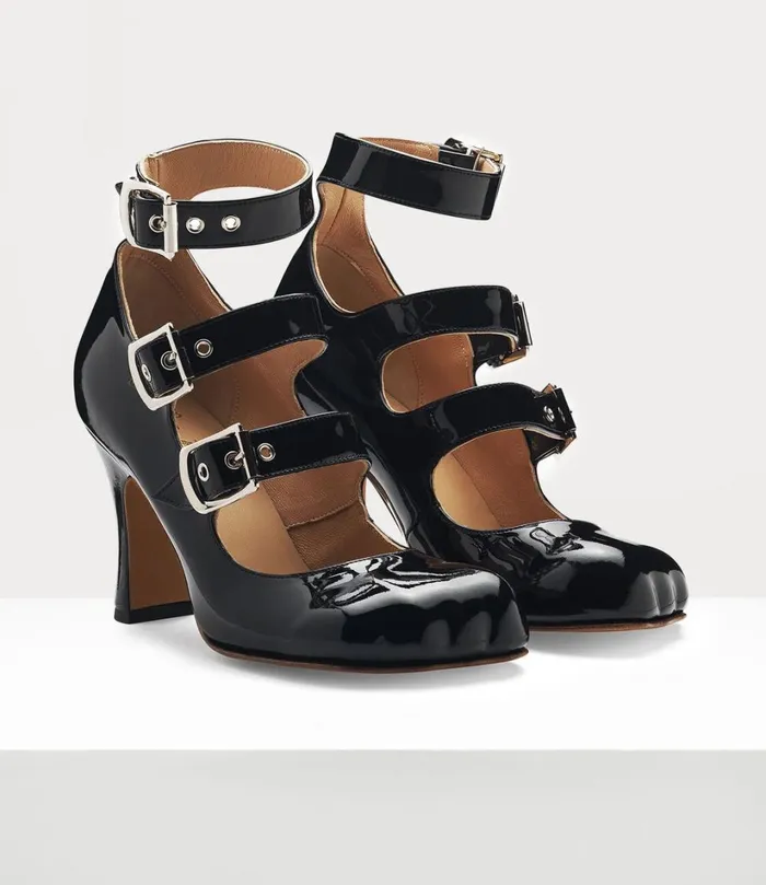 Vivienne Westwood Pumps Women Animal Toe Three Strap Shoe Black