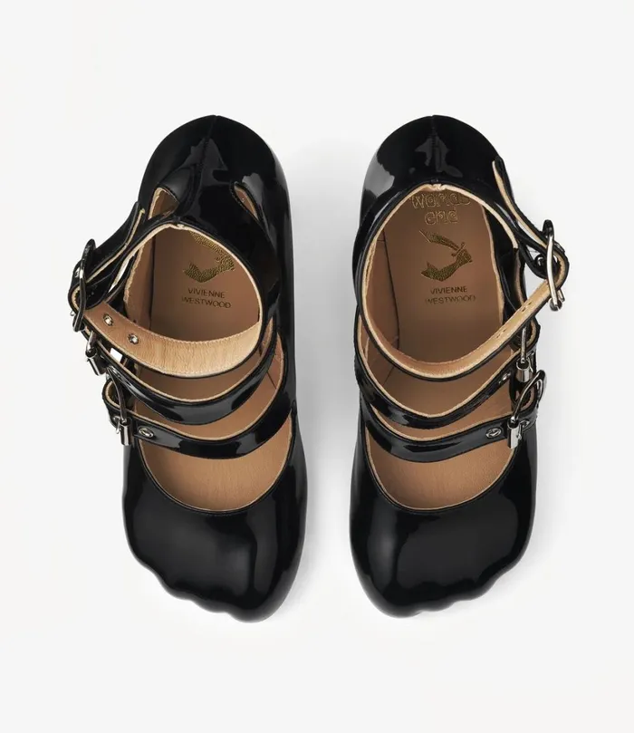 Vivienne Westwood Pumps Women Animal Toe Three Strap Shoe Black