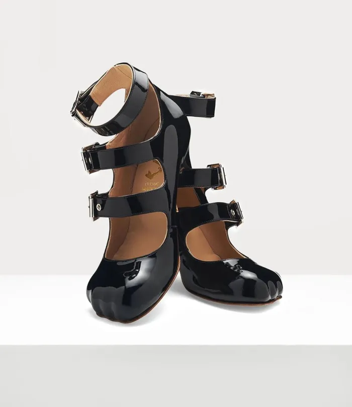 Vivienne Westwood Pumps Women Animal Toe Three Strap Shoe Black