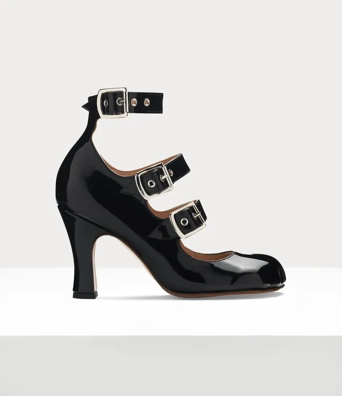 Vivienne Westwood Pumps Women Animal Toe Three Strap Shoe Black