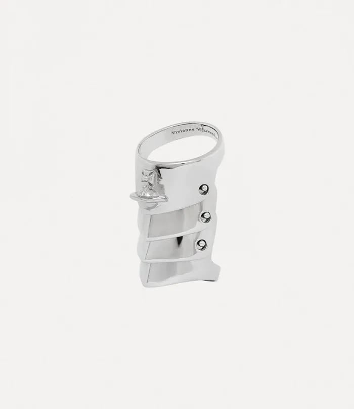 Vivienne Westwood Rings MenWomen Armour Ring Platinum