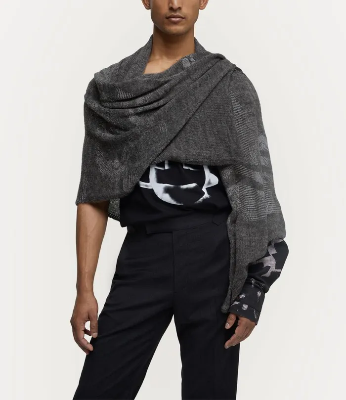 Vivienne Westwood Scarves And Ponchos Men HiVis Poncho Scarf Reflective Grey
