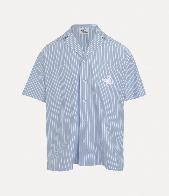 Vivienne Westwood Shirts Men Camp Shirt Whiteblue