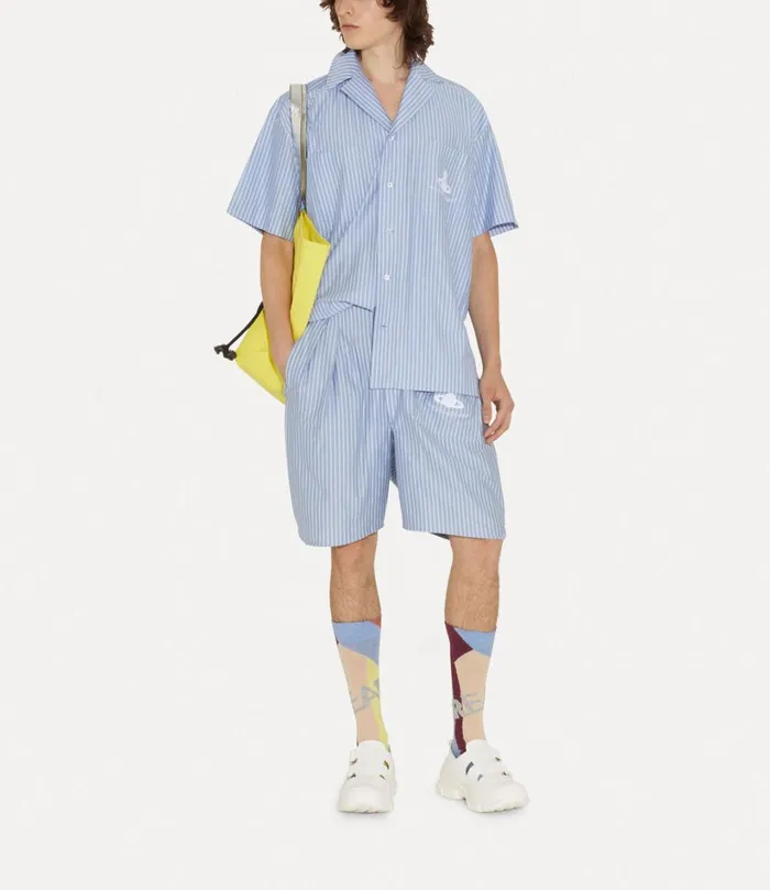 Vivienne Westwood Shirts Men Camp Shirt Whiteblue