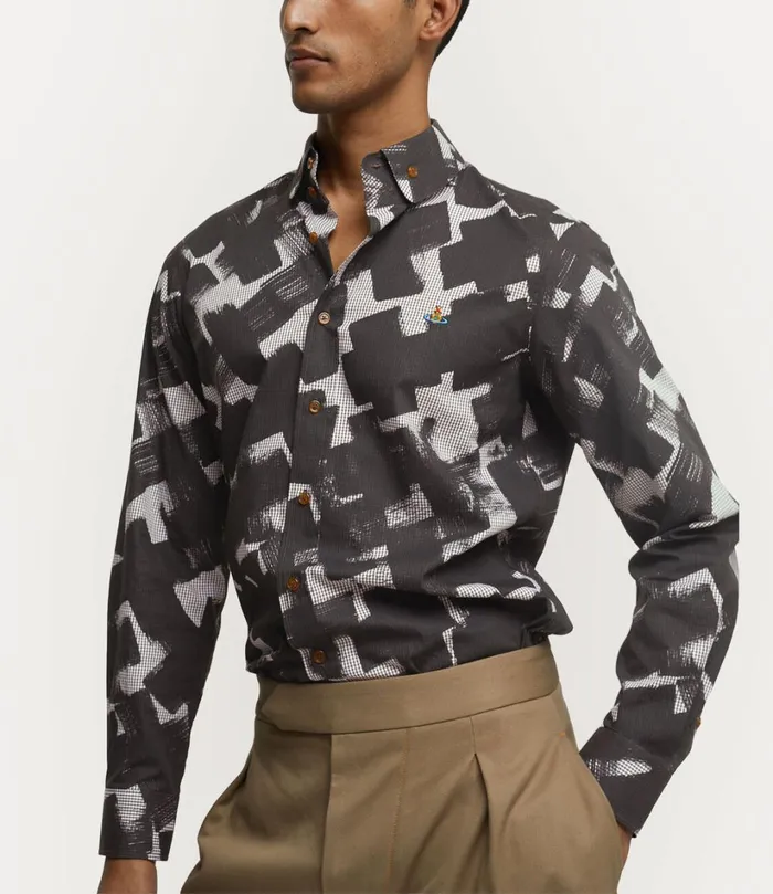 Vivienne Westwood Shirts Men Two Button Krall Shirt Ginghamcrosses