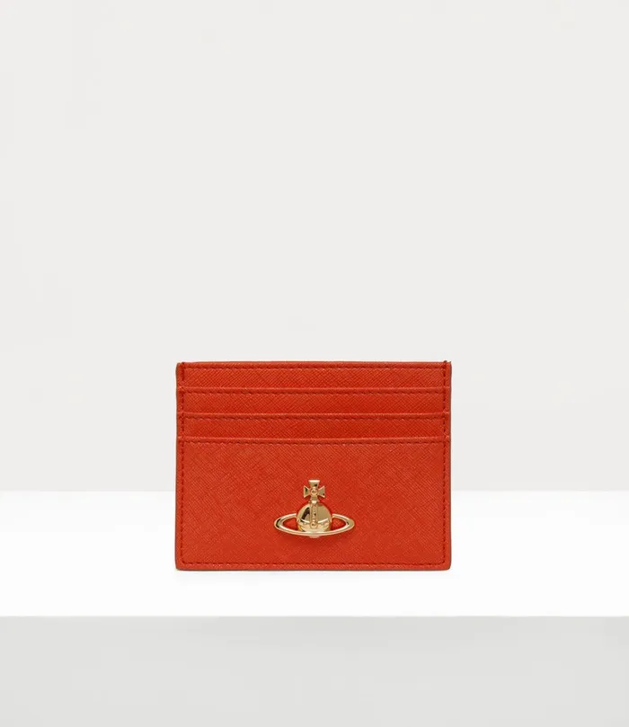 Vivienne Westwood Wallets And Purses Women Flat Card Holder Orange 3d Orb