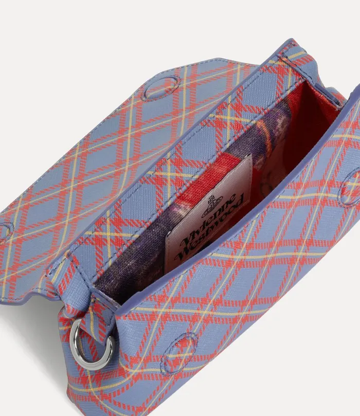 Vivienne Westwood Wallets And Purses Women Mini Pouch Chain Bag Blueorange Tartan