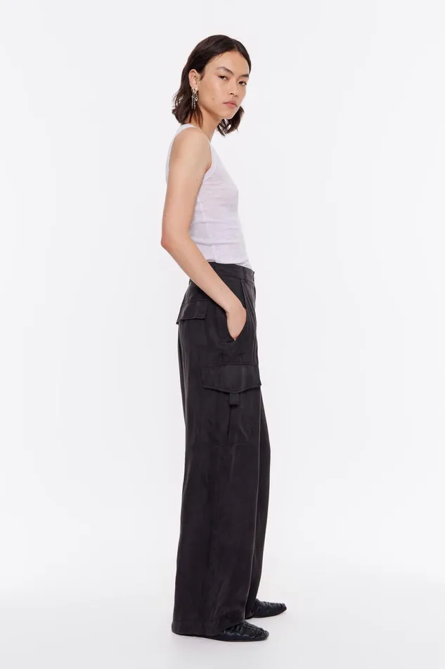 Washed Black Fluid Cargo Trousers Black Women Bimba Y Lola Trousers Washed Black Fluid Cargo Trousers Black Women Bimba Y Lola Trousers