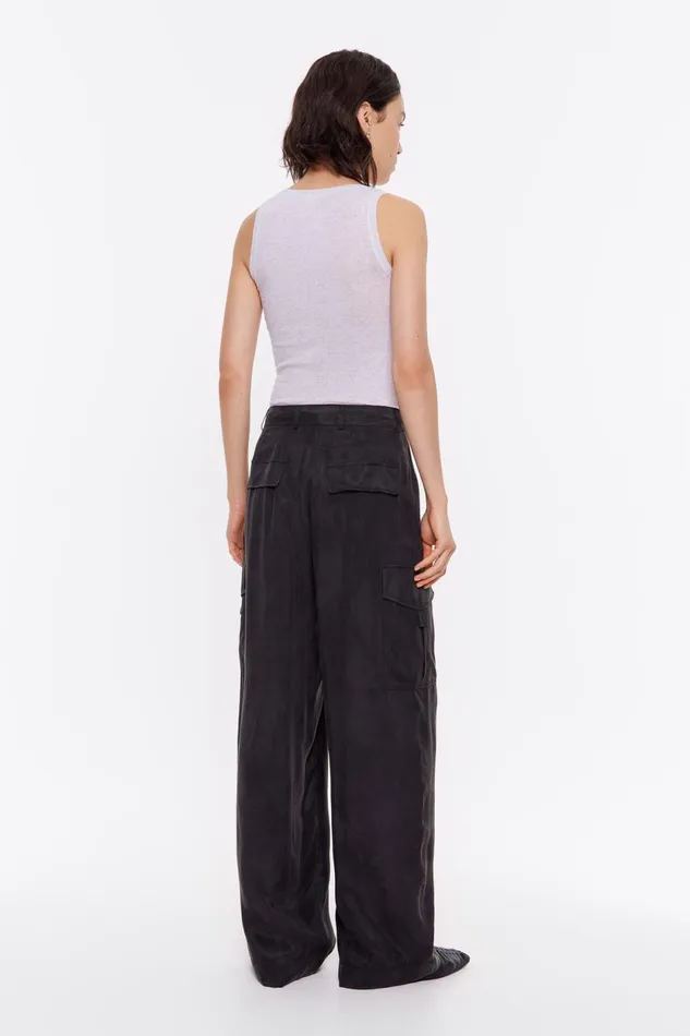 Washed Black Fluid Cargo Trousers Black Women Bimba Y Lola Trousers Washed Black Fluid Cargo Trousers Black Women Bimba Y Lola Trousers
