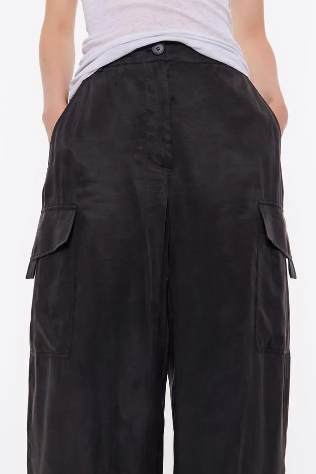 Washed Black Fluid Cargo Trousers Black Women Bimba Y Lola Trousers Washed Black Fluid Cargo Trousers Black Women Bimba Y Lola Trousers