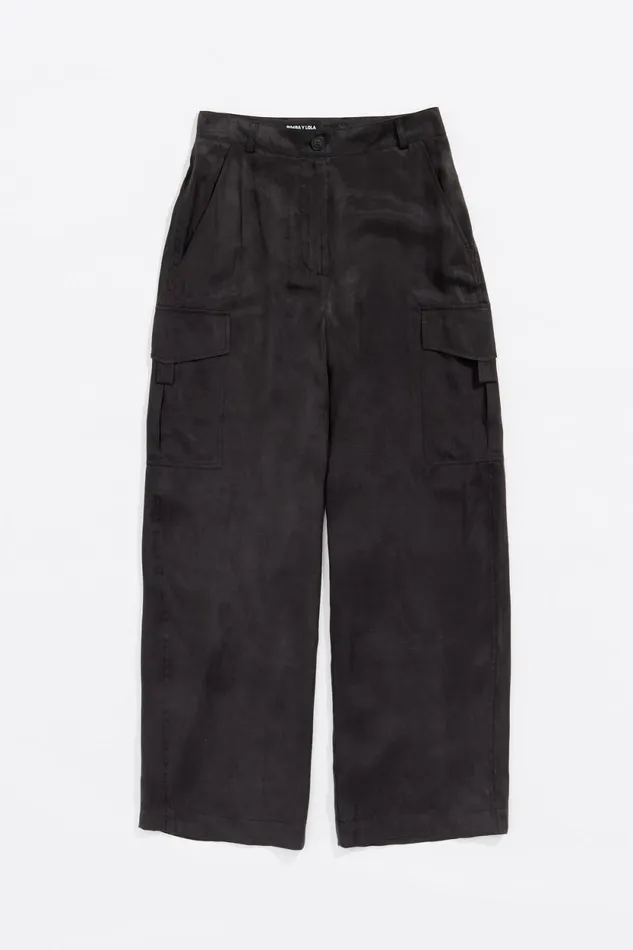 Washed Black Fluid Cargo Trousers Black Women Bimba Y Lola Trousers Washed Black Fluid Cargo Trousers Black Women Bimba Y Lola Trousers
