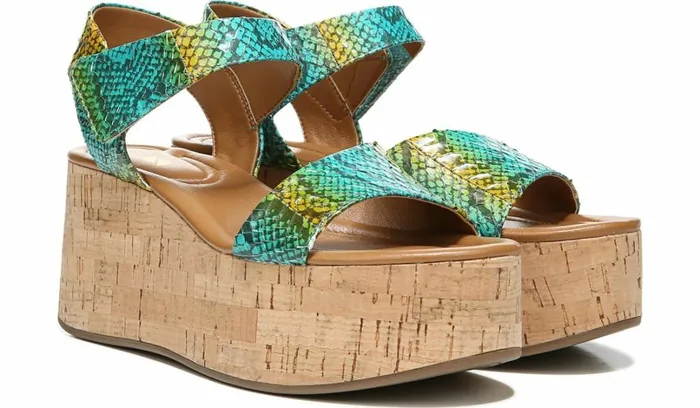 Wedge Sandals Women Franco Sarto Sarto Demi 3 Platform Wedge Sandal Aqua Multi Leather