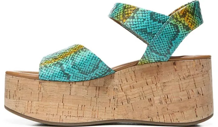 Wedge Sandals Women Franco Sarto Sarto Demi 3 Platform Wedge Sandal Aqua Multi Leather