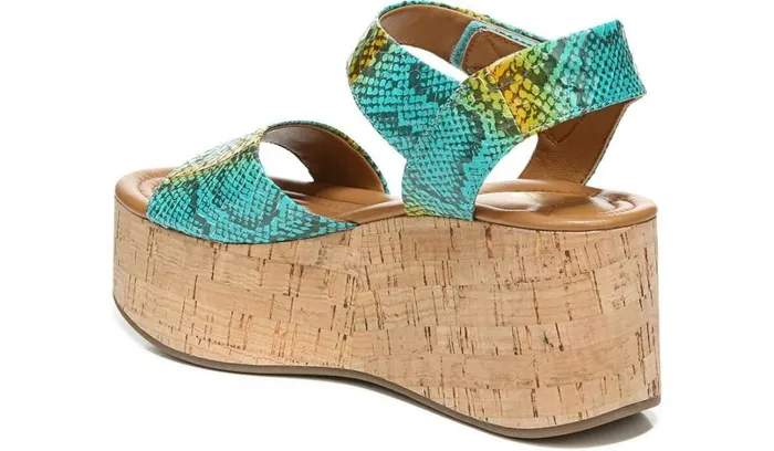 Wedge Sandals Women Franco Sarto Sarto Demi 3 Platform Wedge Sandal Aqua Multi Leather