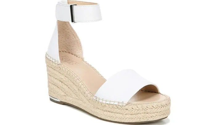 Wedges Women Franco Sarto Franco Clemens Espadrille Wedge Sandal White Leather Wedges Women Franco Sarto Franco Clemens Espadrille Wedge Sandal White Leather