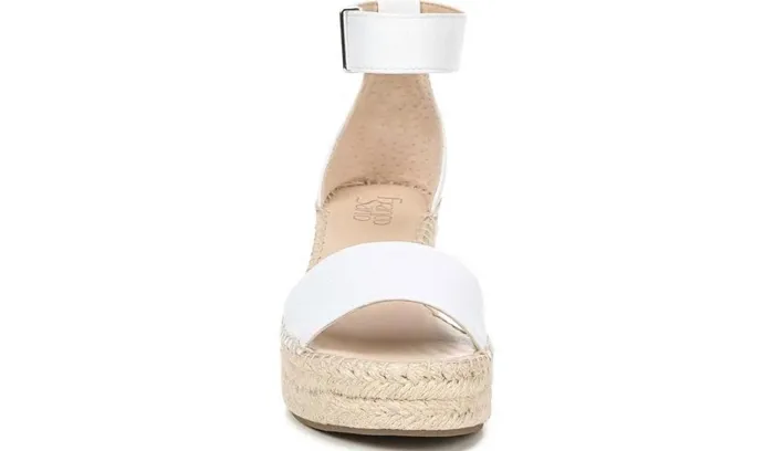 Wedges Women Franco Sarto Franco Clemens Espadrille Wedge Sandal White Leather