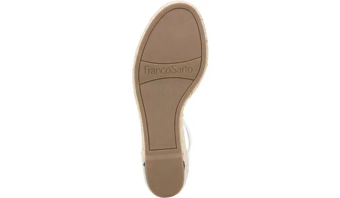 Wedges Women Franco Sarto Franco Clemens Espadrille Wedge Sandal White Leather