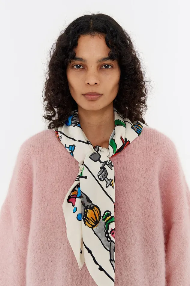 White Circus Scarf White Women Bimba Y Lola Scarves White Circus Scarf White Women Bimba Y Lola Scarves