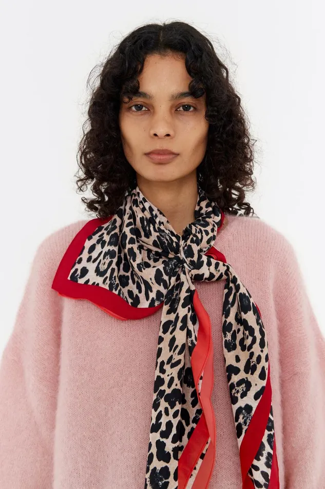 White Leopard Scarf Off White Women Bimba Y Lola Scarves White Leopard Scarf Off White Women Bimba Y Lola Scarves