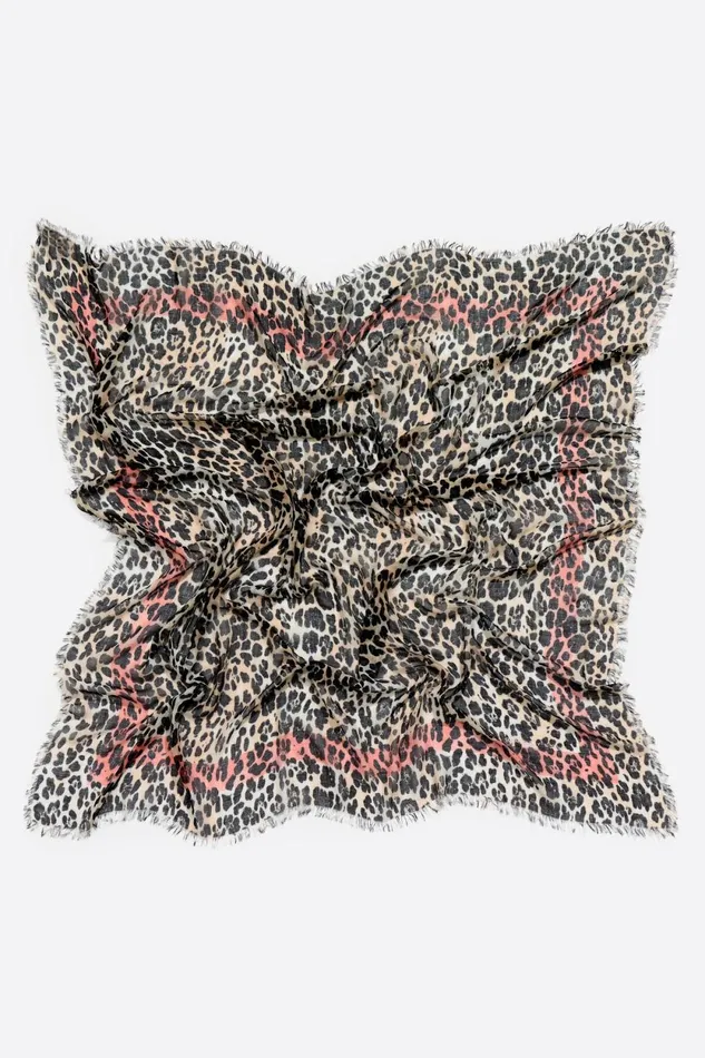 White Leopard Shawl Off White Women Bimba Y Lola Scarves White Leopard Shawl Off White Women Bimba Y Lola Scarves