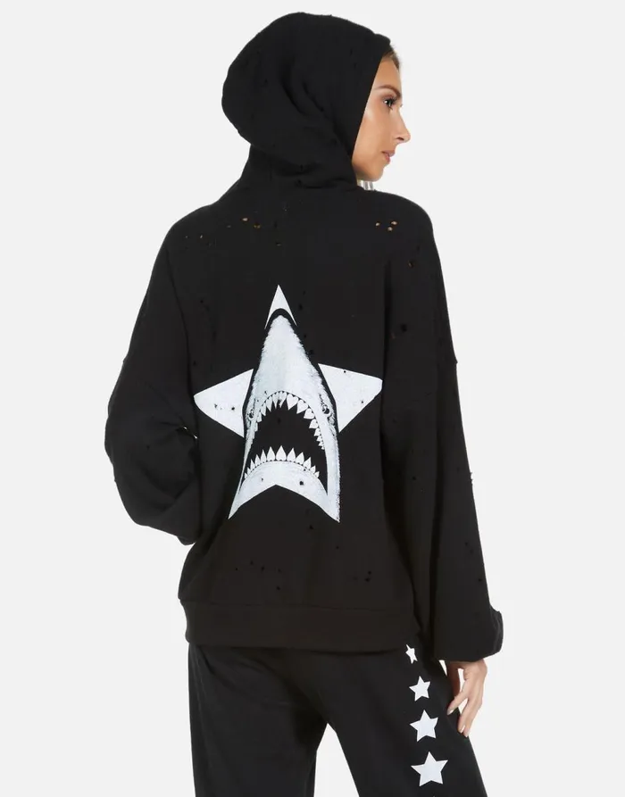 Women039s Aisha LA Star Shark Black Lauren Moshi Hoodies