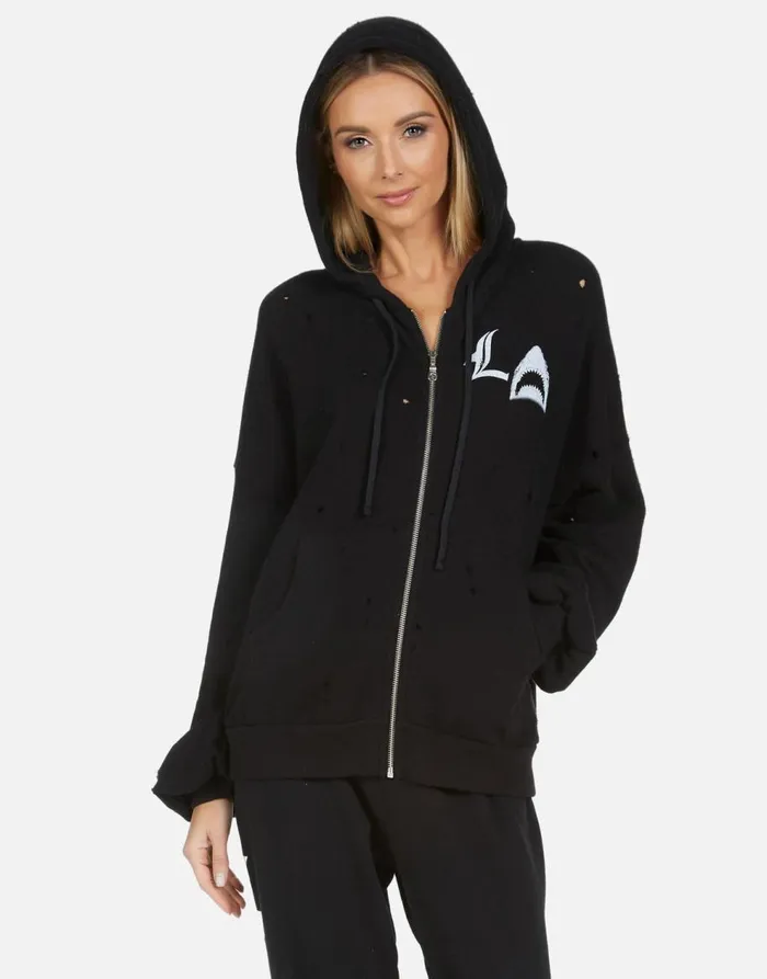 Women039s Aisha LA Star Shark Black Lauren Moshi Hoodies