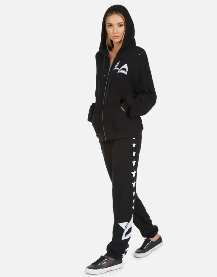 Women039s Aisha LA Star Shark Black Lauren Moshi Hoodies