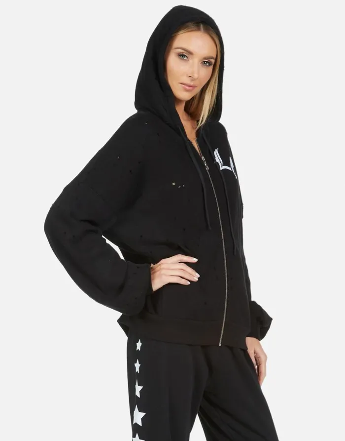 Women039s Aisha LA Star Shark Black Lauren Moshi Hoodies
