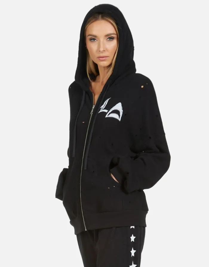 Women039s Aisha LA Star Shark Black Lauren Moshi Hoodies