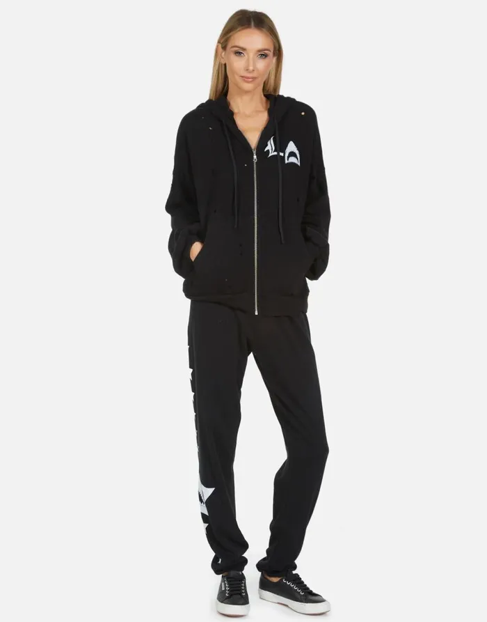 Women039s Aisha LA Star Shark Black Lauren Moshi Hoodies
