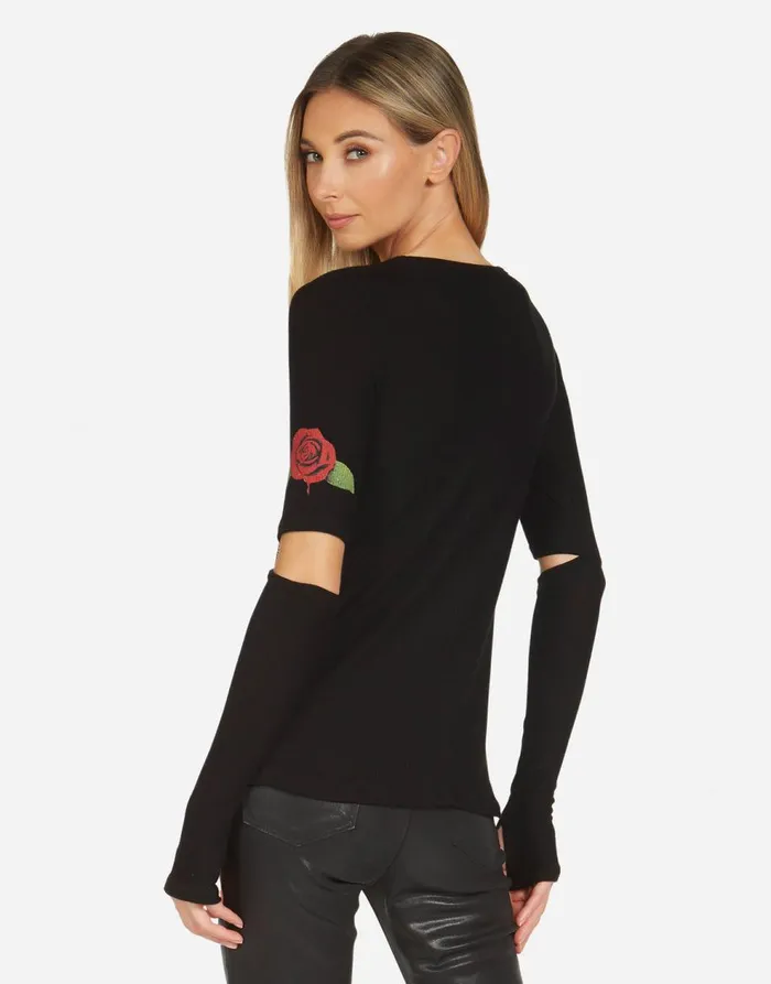 Women039s Amora Guns N039 Roses Black Lauren Moshi Long Sleeve