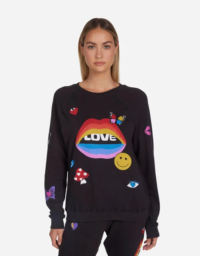 Women039s Anela Love Collage Onyx Lauren Moshi Long Sleeve