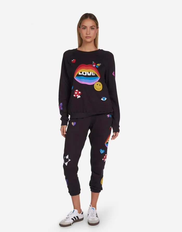 Women039s Anela Love Collage Onyx Lauren Moshi Long Sleeve