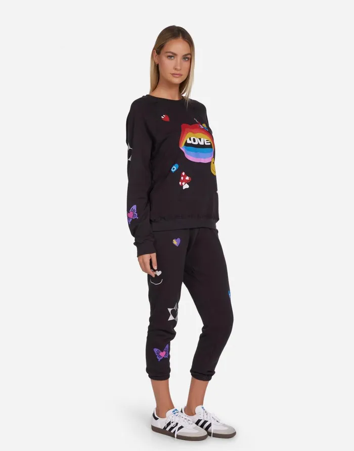 Women039s Anela Love Collage Onyx Lauren Moshi Long Sleeve