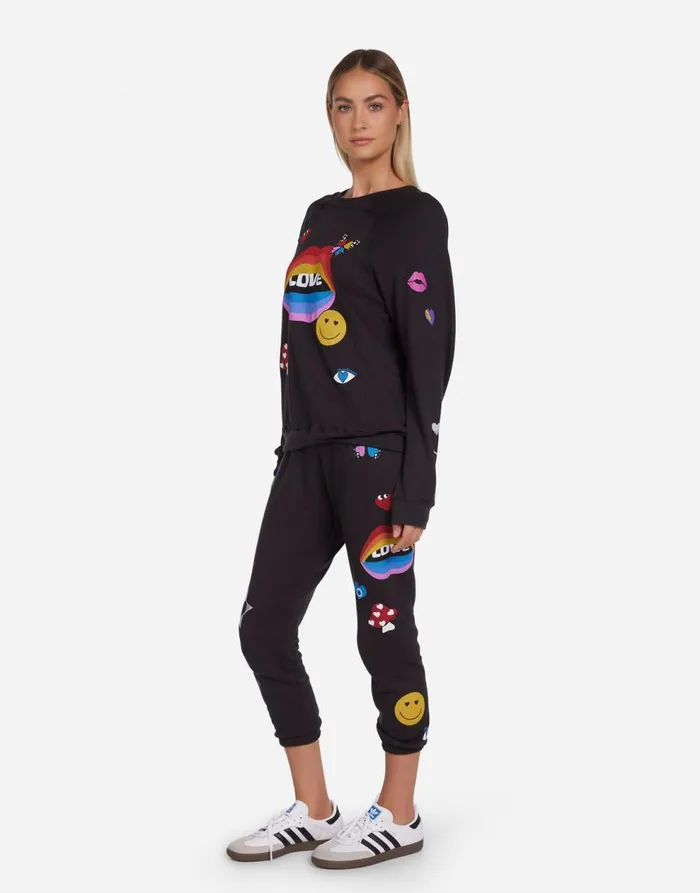 Women039s Anela Love Collage Onyx Lauren Moshi Long Sleeve