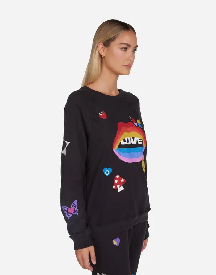 Women039s Anela Love Collage Onyx Lauren Moshi Long Sleeve