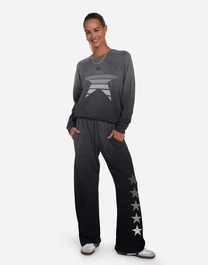 Women039s Anela Ombre Star Jet Black Ombre Lauren Moshi Long Sleeve
