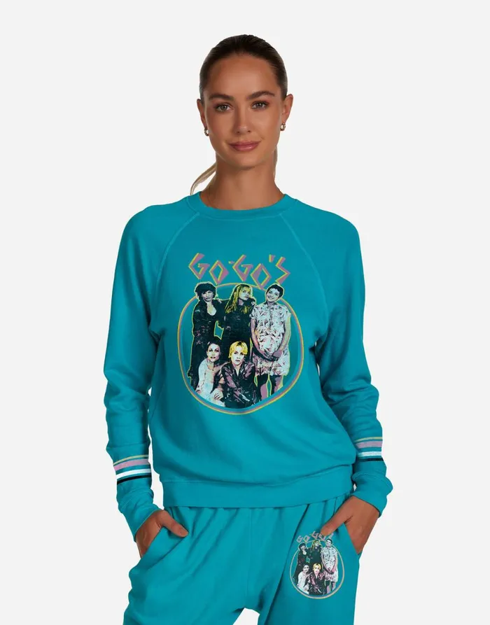 Women039s Anela Vintage GoGo039s Ultra Teal Lauren Moshi Long Sleeve
