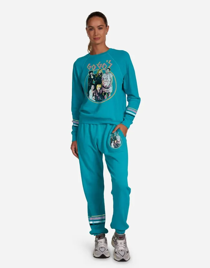 Women039s Anela Vintage GoGo039s Ultra Teal Lauren Moshi Long Sleeve