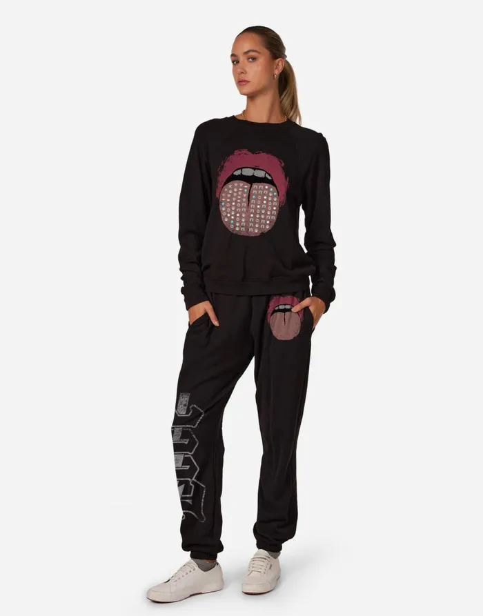 Women039s Anela Vintage Stud Tongue Black Lauren Moshi Long Sleeve