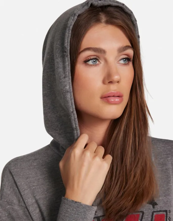 Women039s Breezy KISS Local Crew Heather Greyblack Lauren Moshi Hoodies