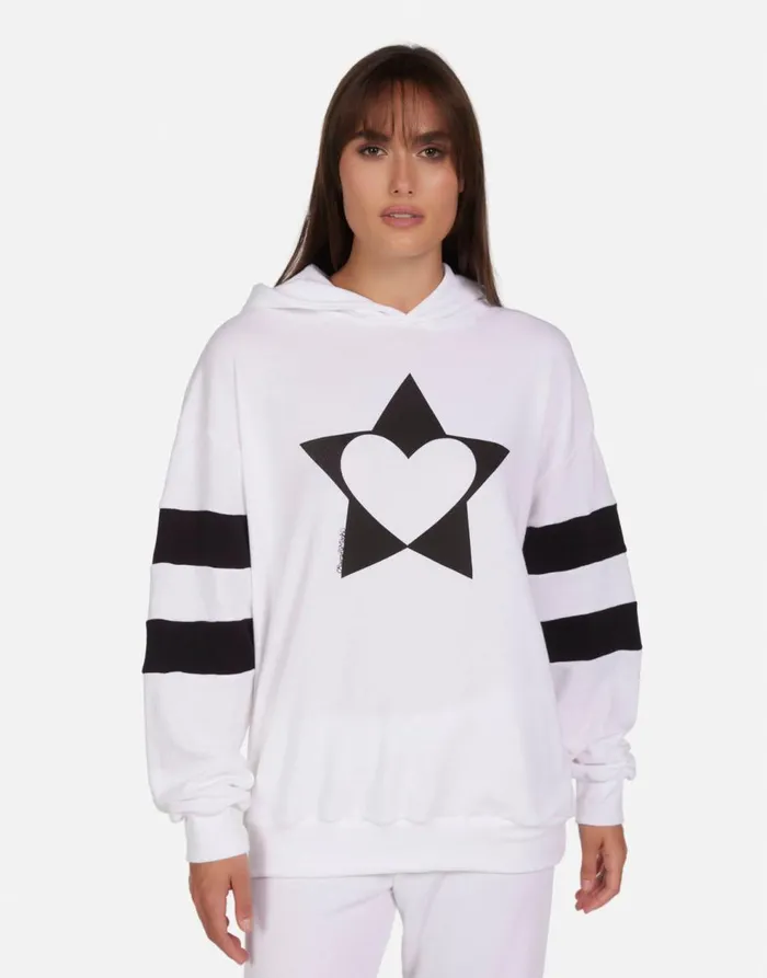 Women039s Breezy Love Star Whiteblack Lauren Moshi Hoodies