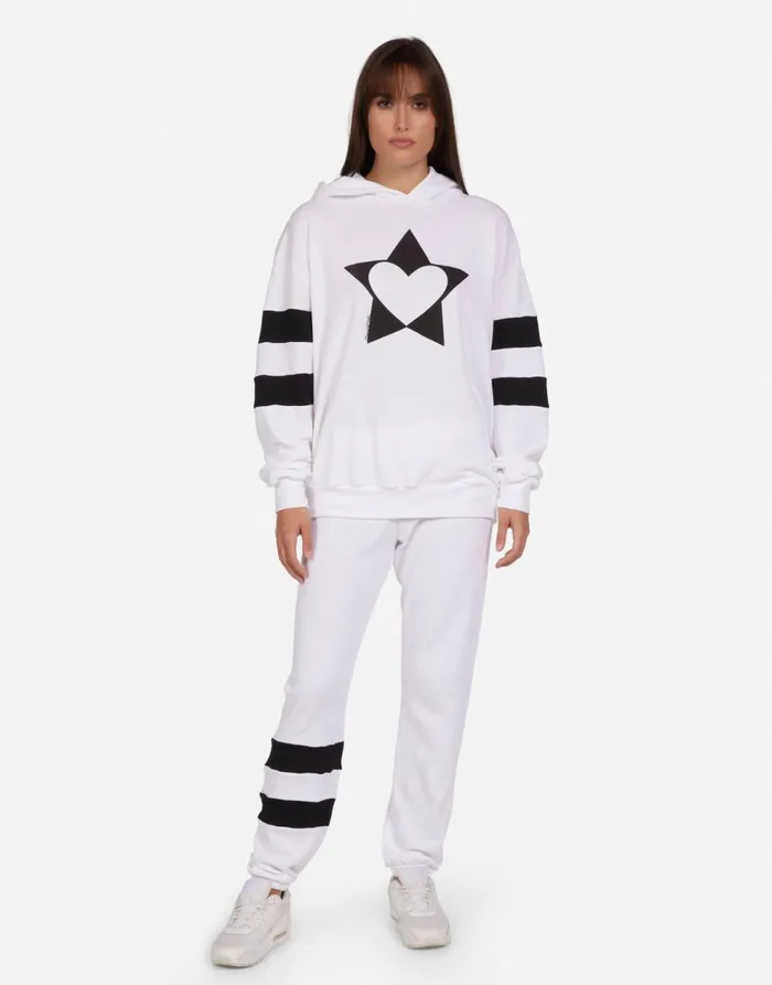 Women039s Breezy Love Star Whiteblack Lauren Moshi Hoodies