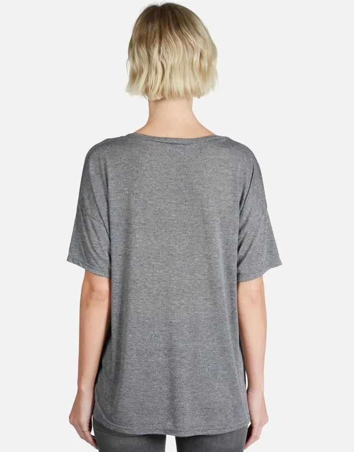 Women039s Brixton Safety Pin Heart Heather Grey Lauren Moshi Short Sleeve