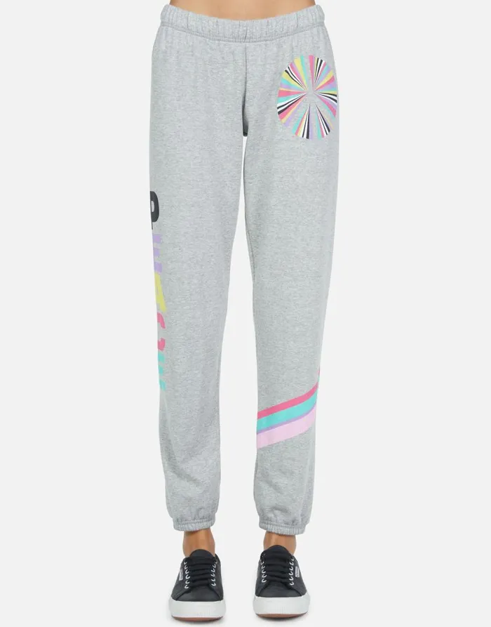 Women039s Brynn Rainbow Ray Peace Heather Grey Lauren Moshi Long Sweatpants