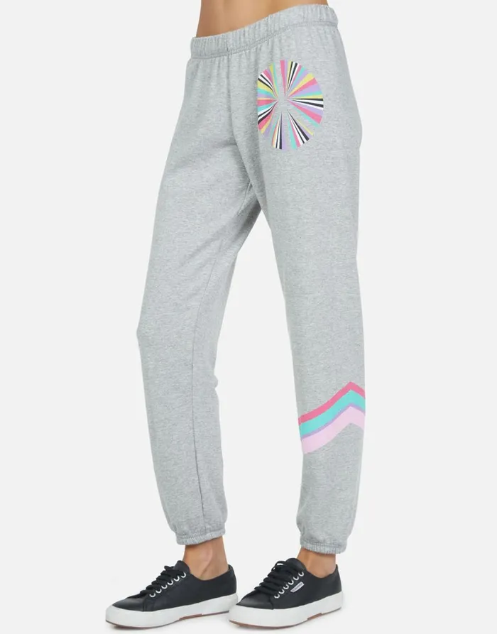 Women039s Brynn Rainbow Ray Peace Heather Grey Lauren Moshi Long Sweatpants