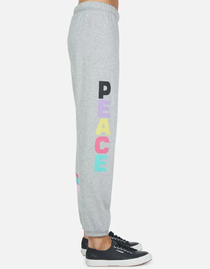 Women039s Brynn Rainbow Ray Peace Heather Grey Lauren Moshi Long Sweatpants
